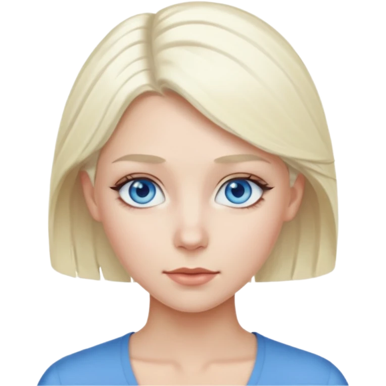 Emily Armstrong with blue eyes, platinum blonde hair emoji