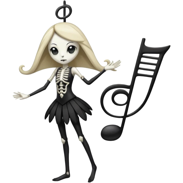 Skeletal Skinny Meloetta-Pokémon-fusion emoji