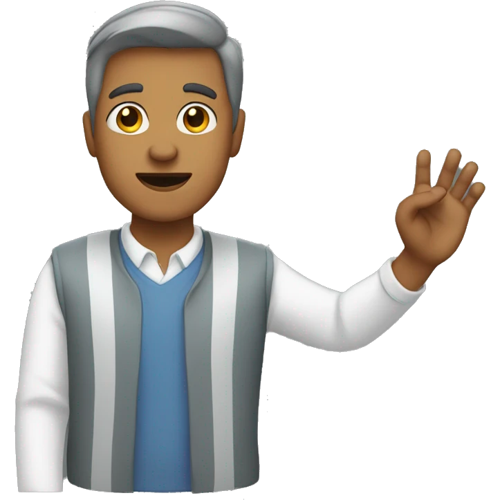 A man hold hand and up emoji