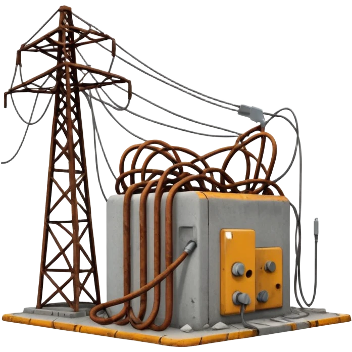 a collapsed electrical substation emoji