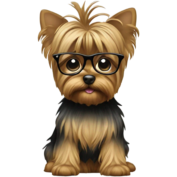 Yorki with glasses emoji