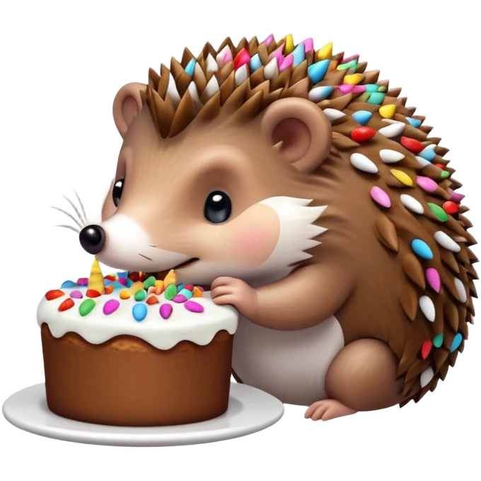 hedgehog eating cake emoji