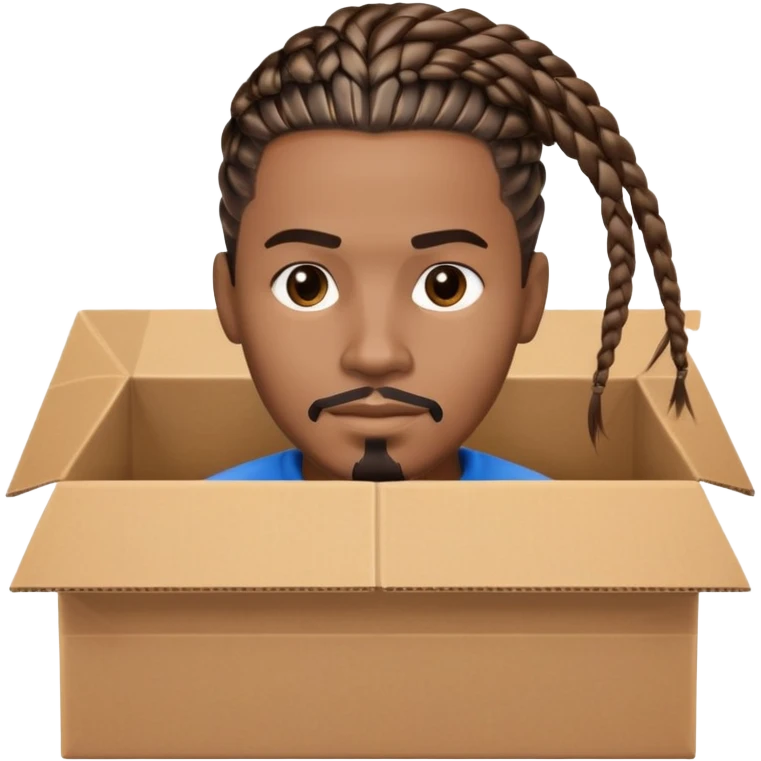 Mixed black guy with disconnected goatee and box braids  emoji