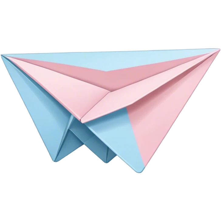 Pastel pink and pastel blue paper airplane  emoji