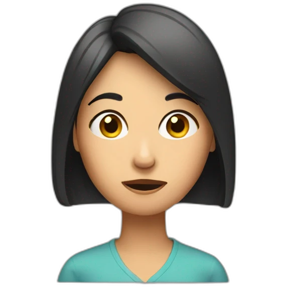 A woman looking at her phone confused emoji