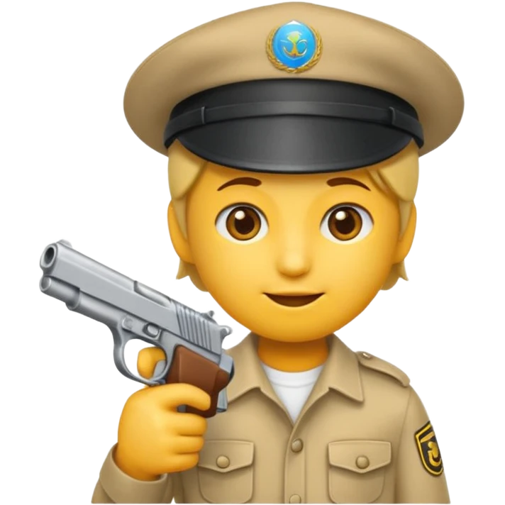 As un emoji que se vea la cabeza nada más con una gorra de lado y que no tenga aspecto infantil con una pistola  emoji