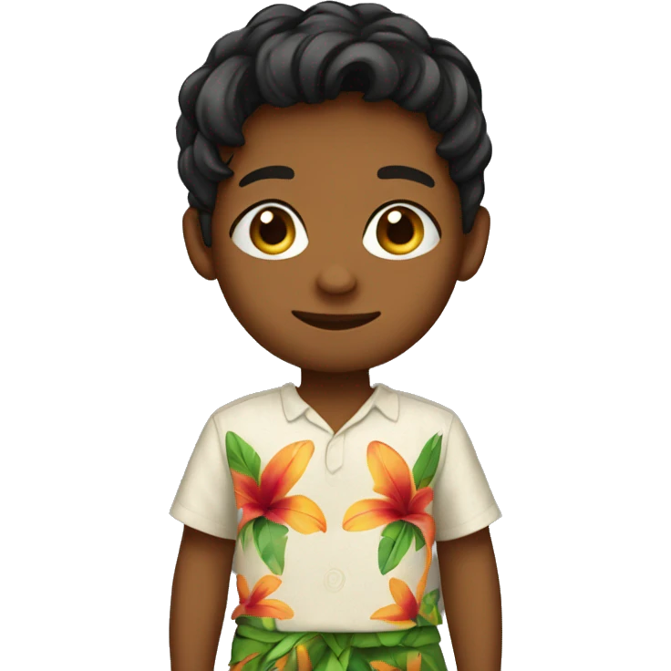 Little boy wearing lavalava skirt emoji