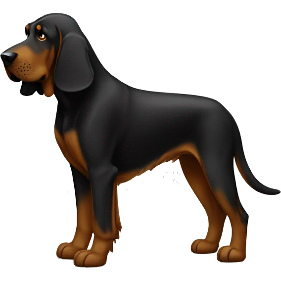 Black bloodhound standing  emoji