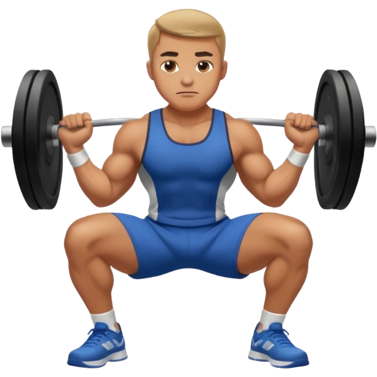 Guy squating without a dumbell emoji