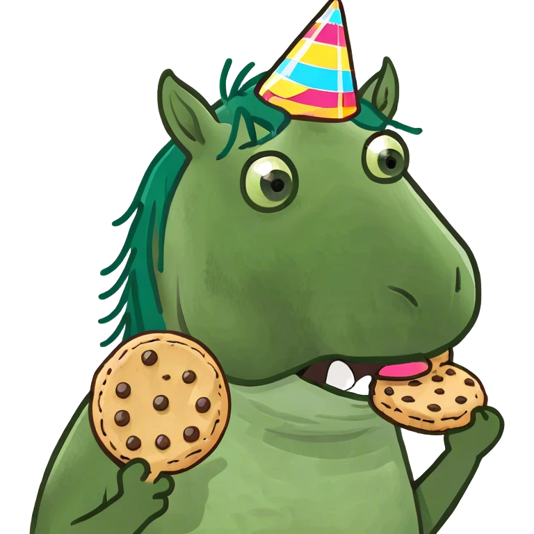 Horse eating cookies  emoji