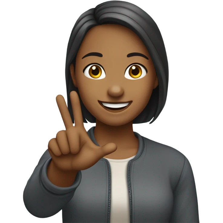 a girl saying “right” emoji