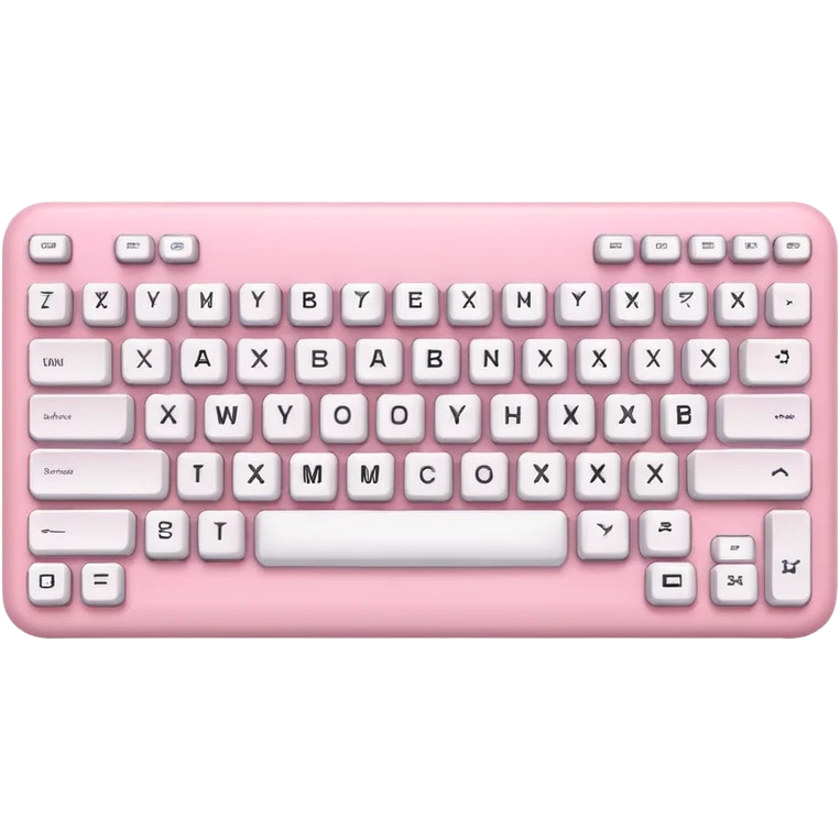 Pastel pink and white gaming computer keyboard emoji