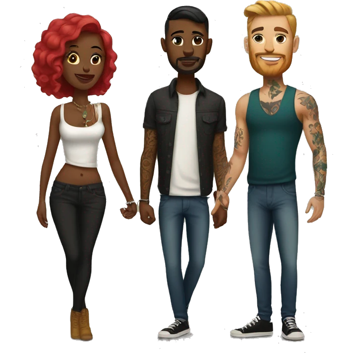 Apple style couple with style and tattoos emoji