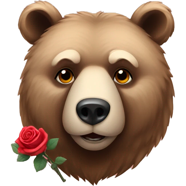 russian bear with rose  emoji
