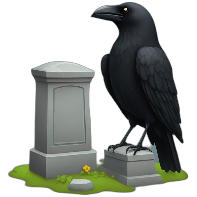 Crow-in-cementery emoji