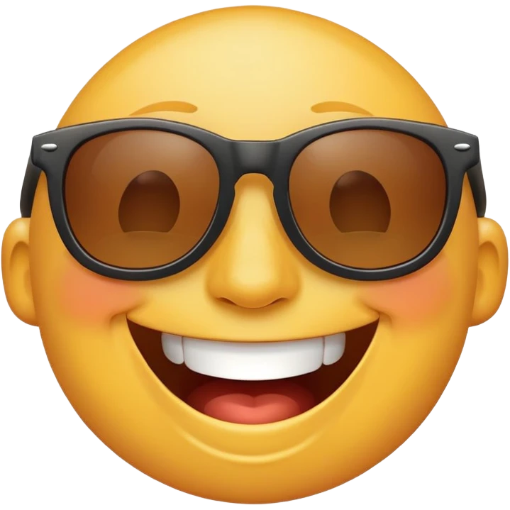laughing face with sunglasses falling off emoji