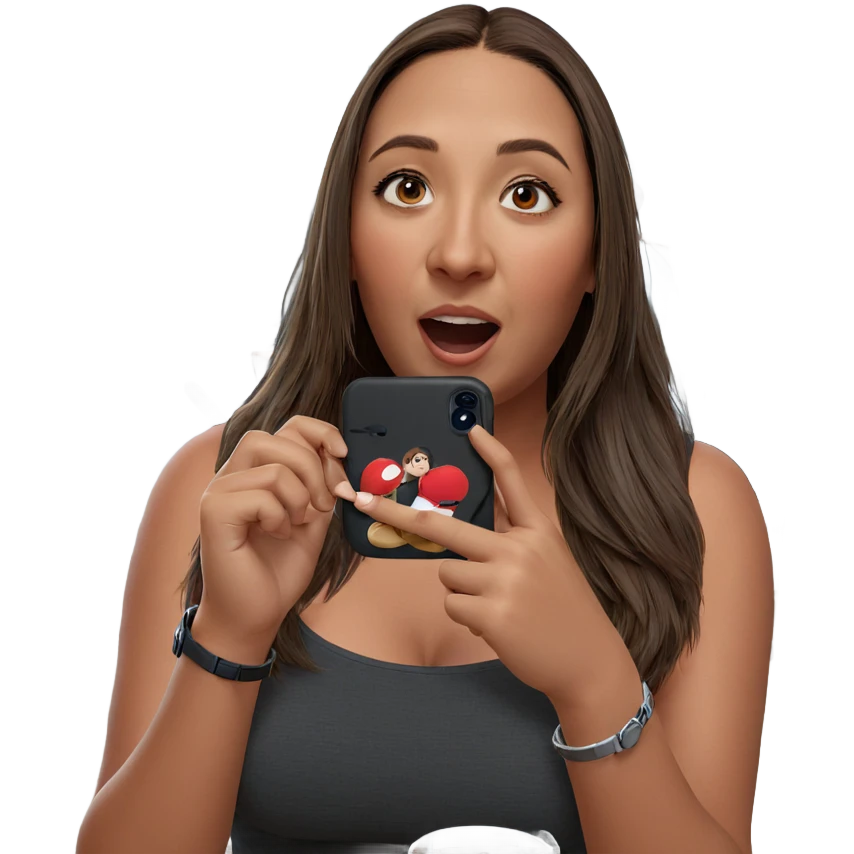 girl with brown hair indoors emoji