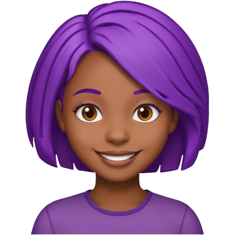 nerd emoji but it’s a black girl with purple hair emoji