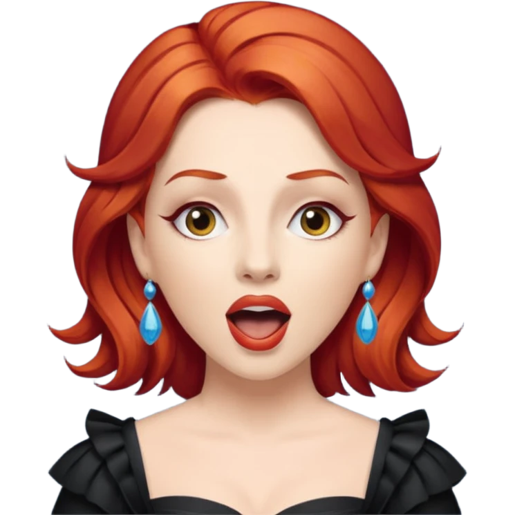 red hair  opera singer singing emoji