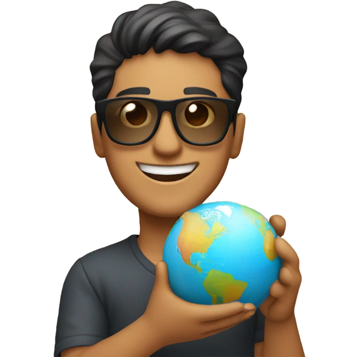 Happy Latino sunglasses with the world in his hands emoji