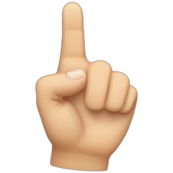 left hand with pointer finger pointing up and thumb pointing right and all other fingers down emoji