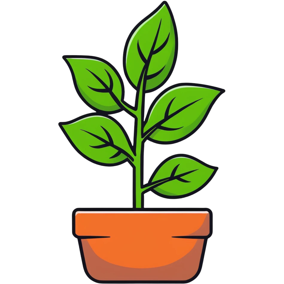 Fresh basil plant with green leaves emoji