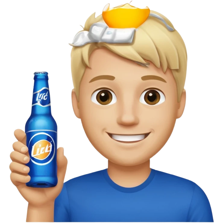 blonde guy holding bud light emoji