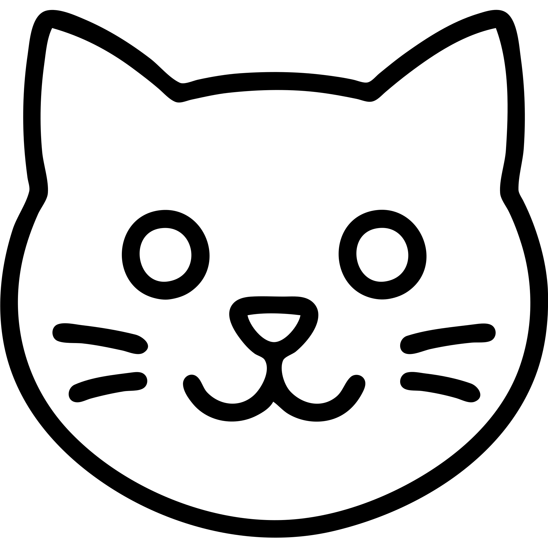 funny cat face outlined icon emoji