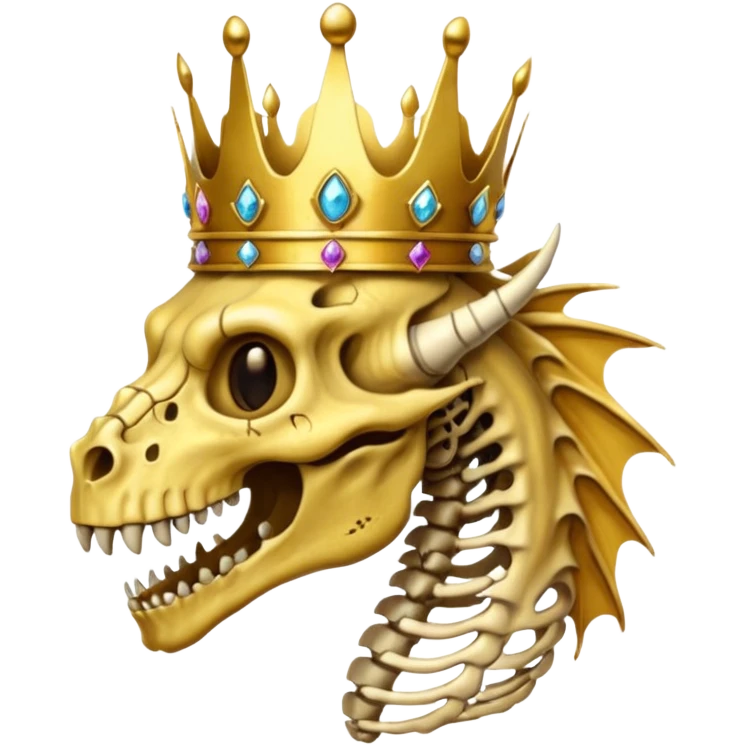 Dragon with crown with skeleton pls emoji