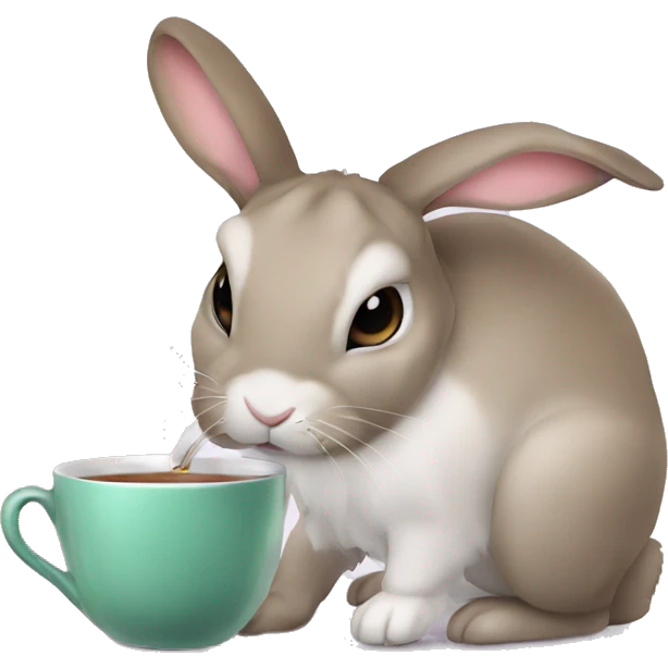 rabbit drinks tea emoji