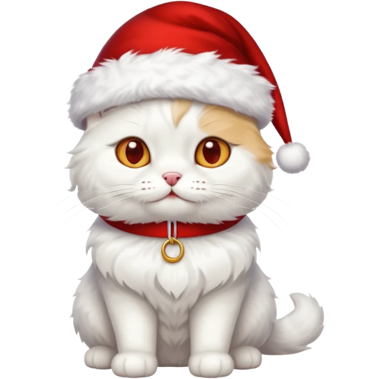 a full-body white cat with Christmas accessories  emoji