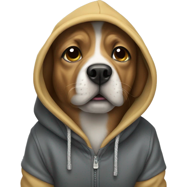 Dog wearing hoodie emoji