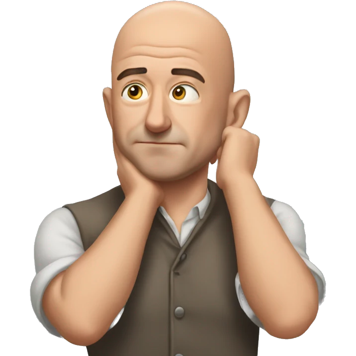 jeff bezos thinking hard with his hands emoji