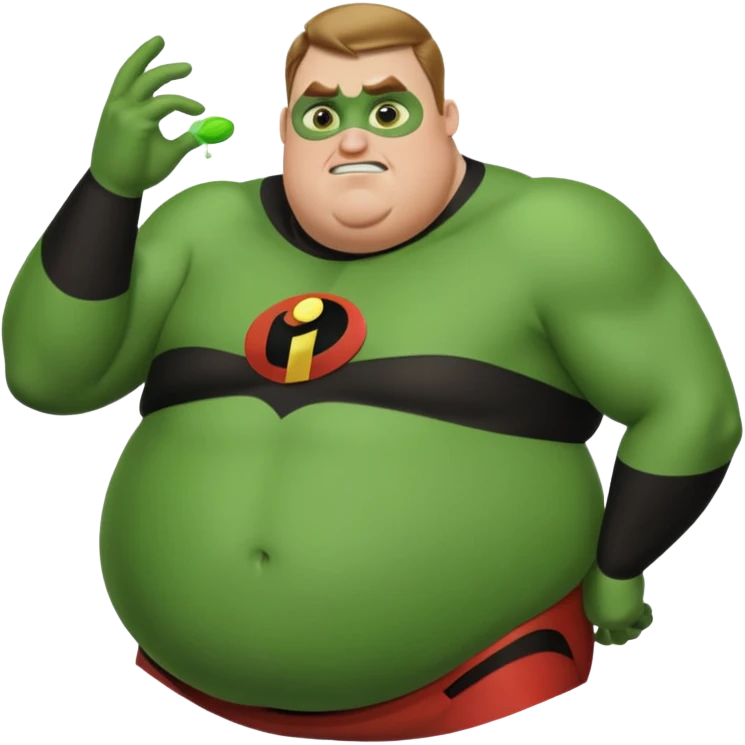 really fat green mr incredible farting emoji