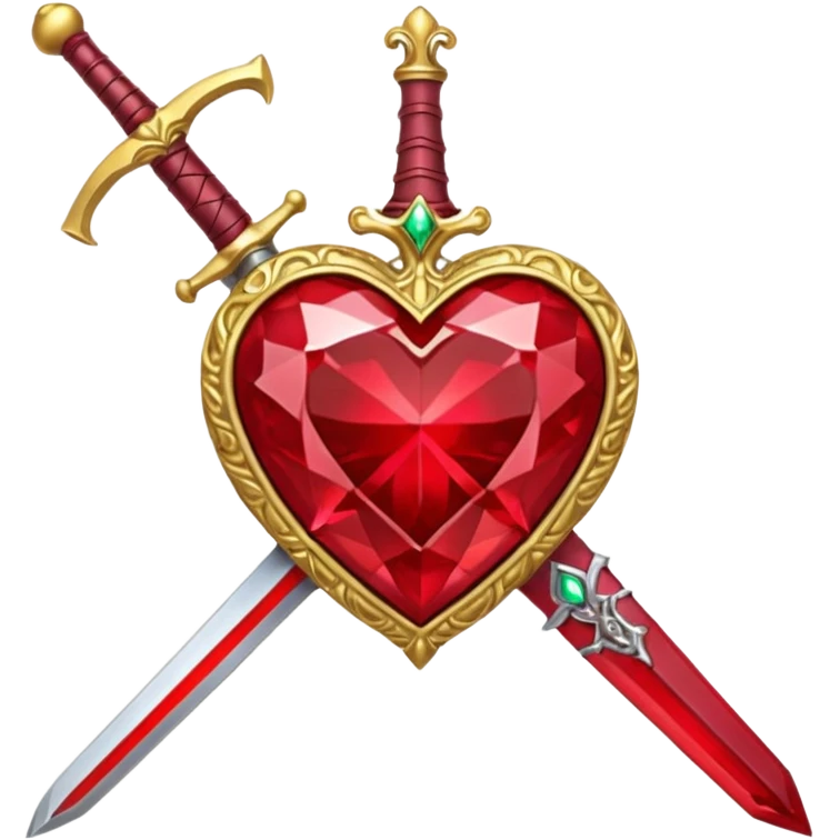 jewel heart with sword through it emoji