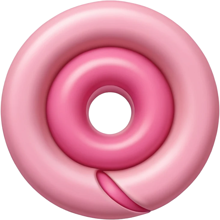 3D digital emoji-style illustration of a symbolic endometrium, featuring a smooth pastel pink circular shape with three concentric layers in varying shades of pink, soft lighting, Apple-style realistic shine, and a transparent background. emoji