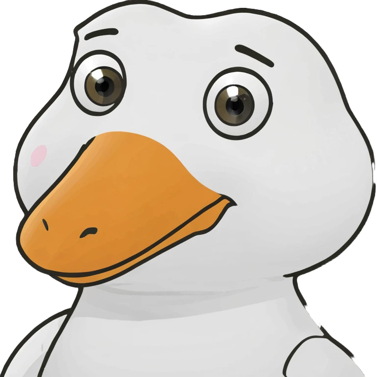 Plush toy goose, white emoji