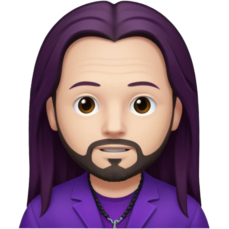 Jonathan Davis long dark brown hair, purple outfit emoji