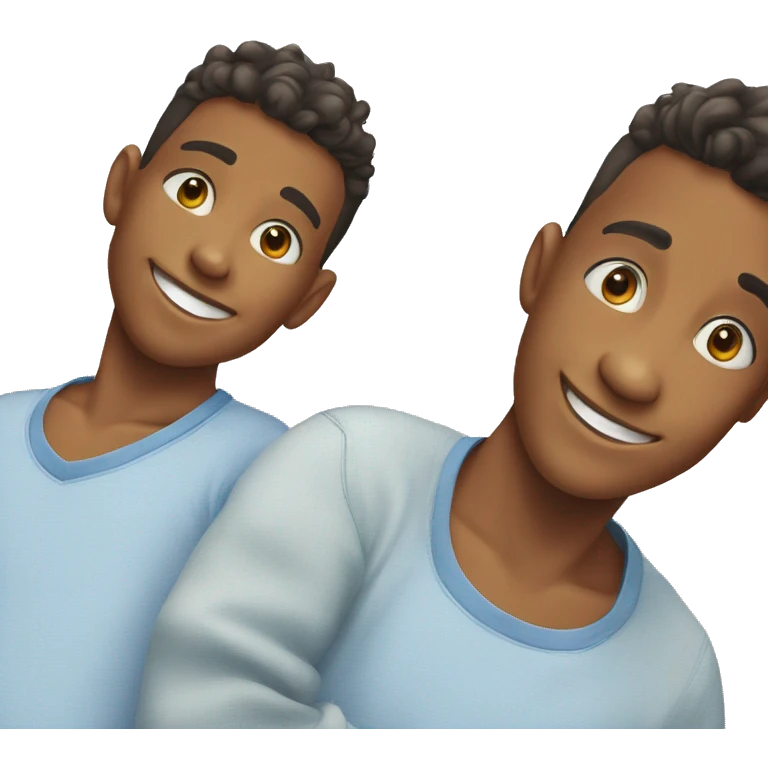 two boys smiling warmly emoji