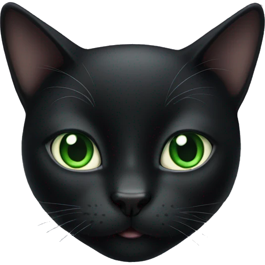 Black cat with green eyes emoji