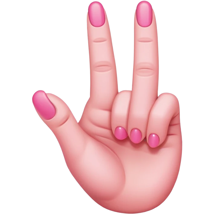 Pink middle finger emoji