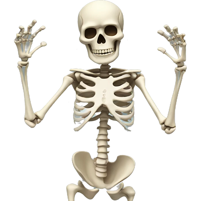 skeleton doing a face clap emoji