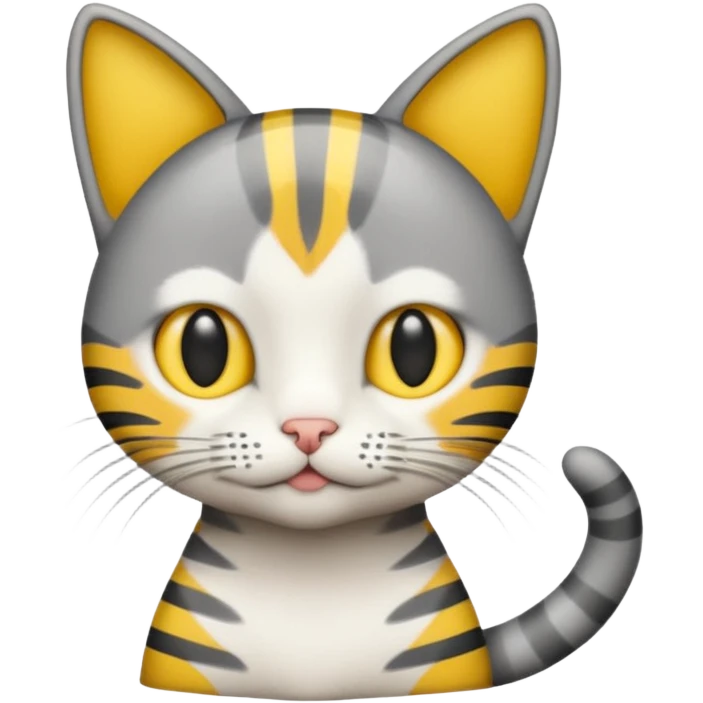 Cat grey and yellow emoji