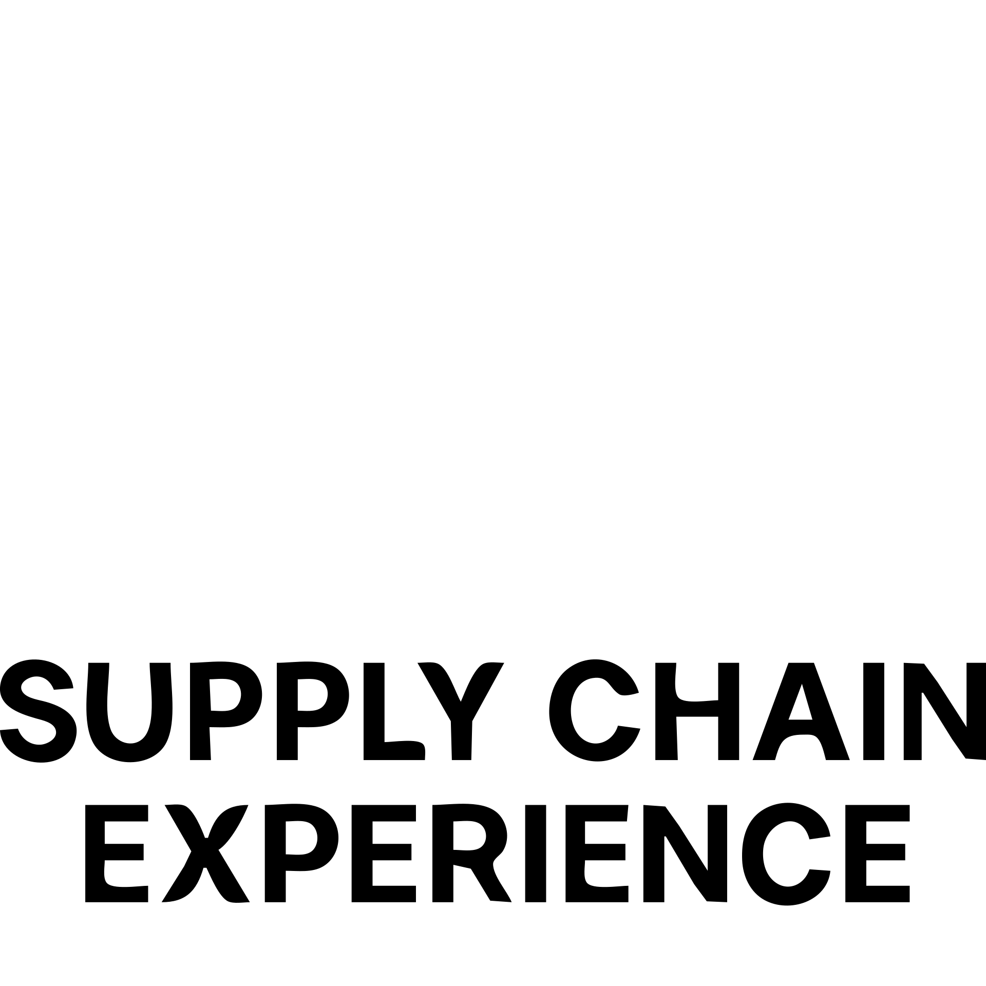 Minimalistic icon for 'Supply Chain Experience' featuring a logistics symbol, designed in a solid black filled style, with a hexagonal layout and a central hub. emoji