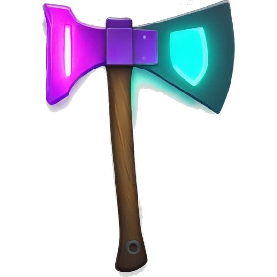 pick axe with glowing neon elements emoji