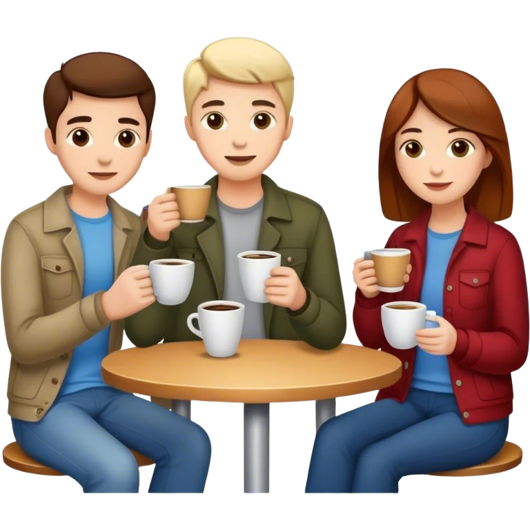 family drinking coffee emoji