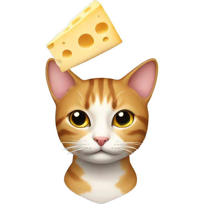 Cat with a cheese as a hat emoji