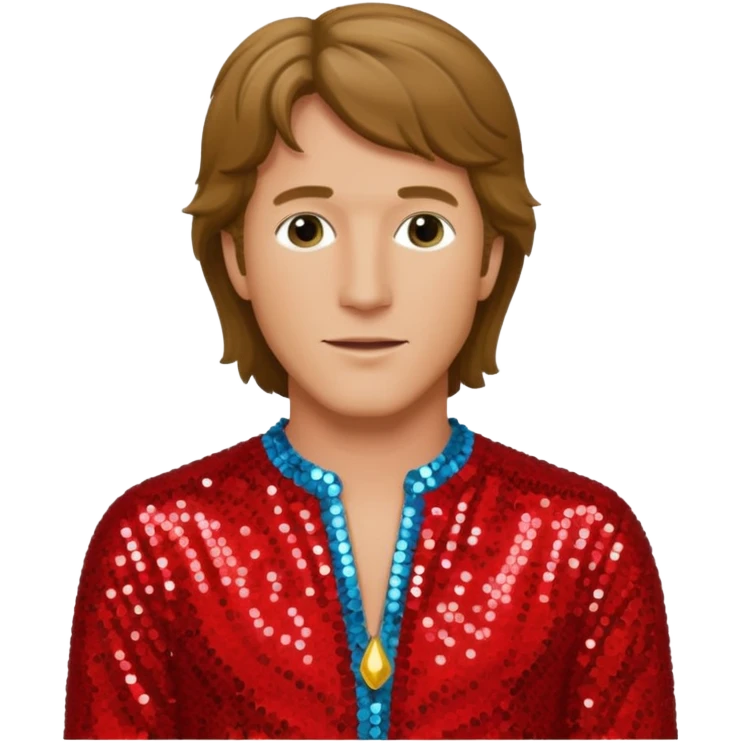Andy Gibb with red sequin outfit emoji