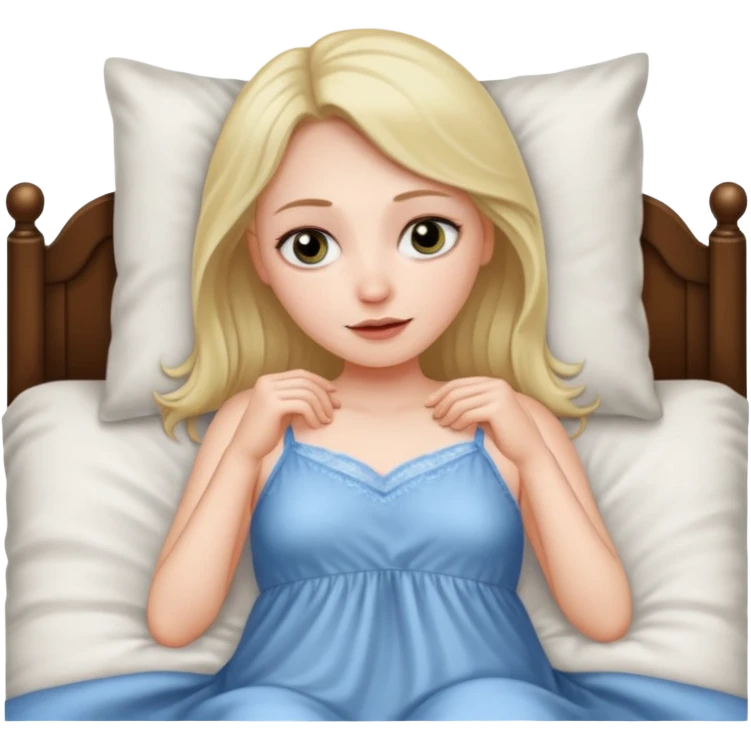 женщина лежит в кровати, у нее "мешки" под глазами, за окном ночь emoji