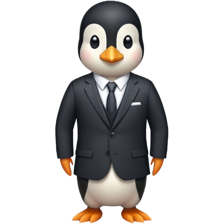 pixelated penguin office worker emoji
